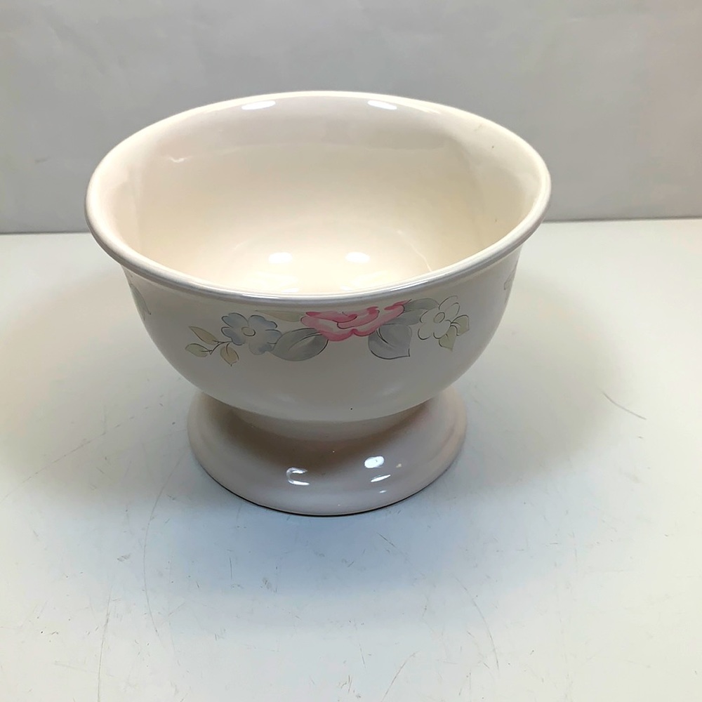 Pfaltzgraff Wyndham pedestal party bowl dip server potpourri stoneware